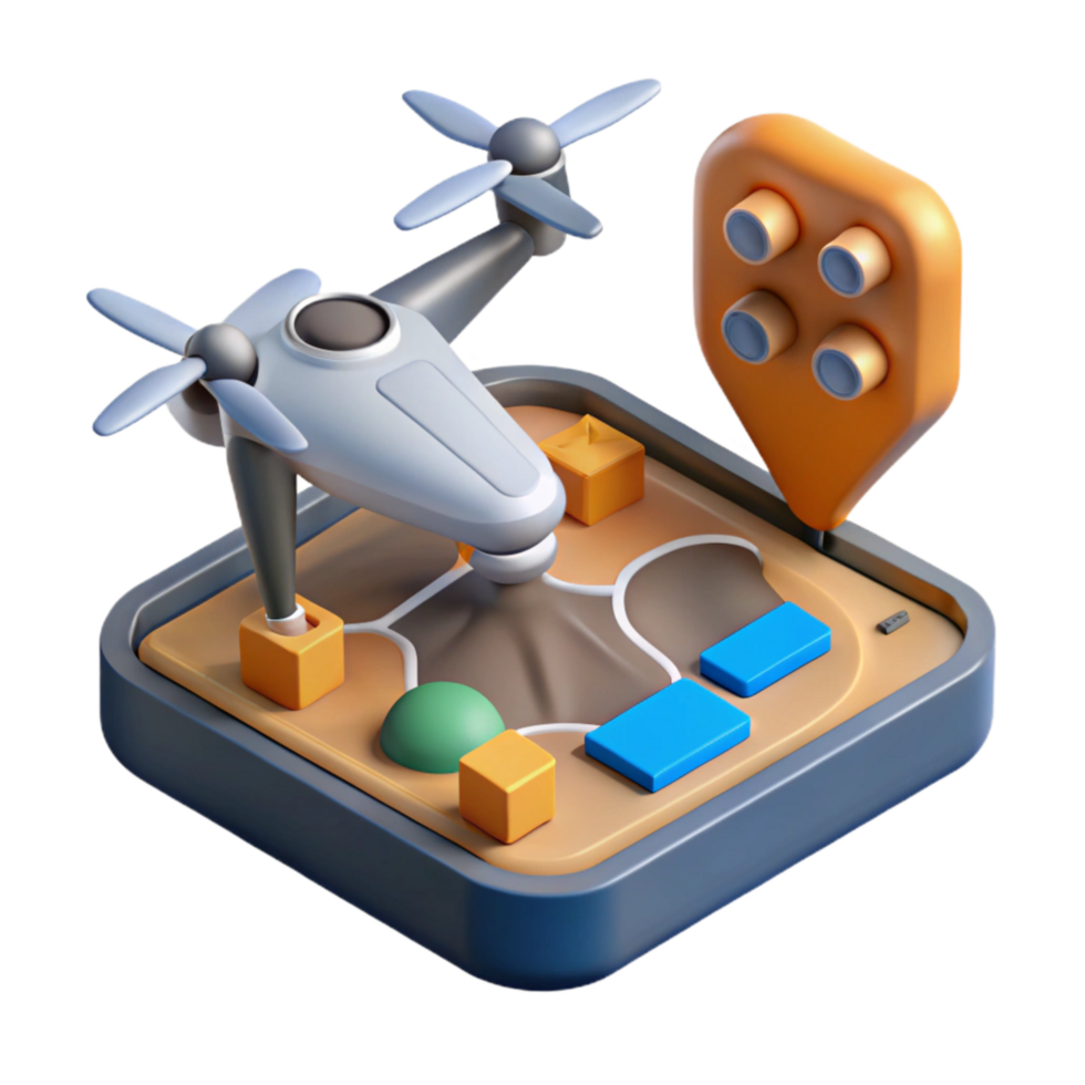 elegant minimalist Drone Mapping Software Displaying 3d Model png