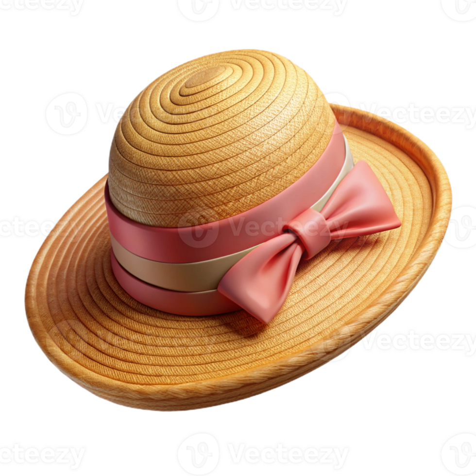 stunning modern Straw Hat with Ribbon Isolated Element original png