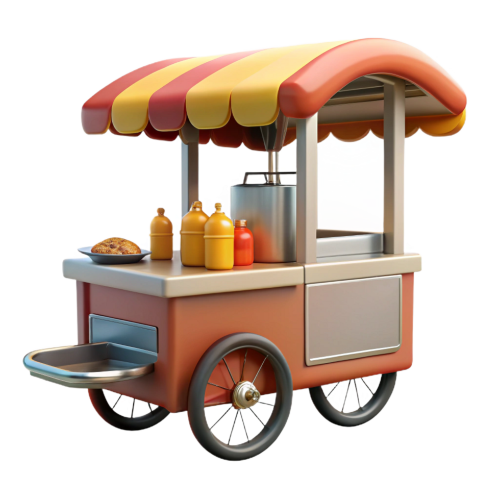 beautiful traditional Street Cart Hot Dog Vendor Transparent exclusive png