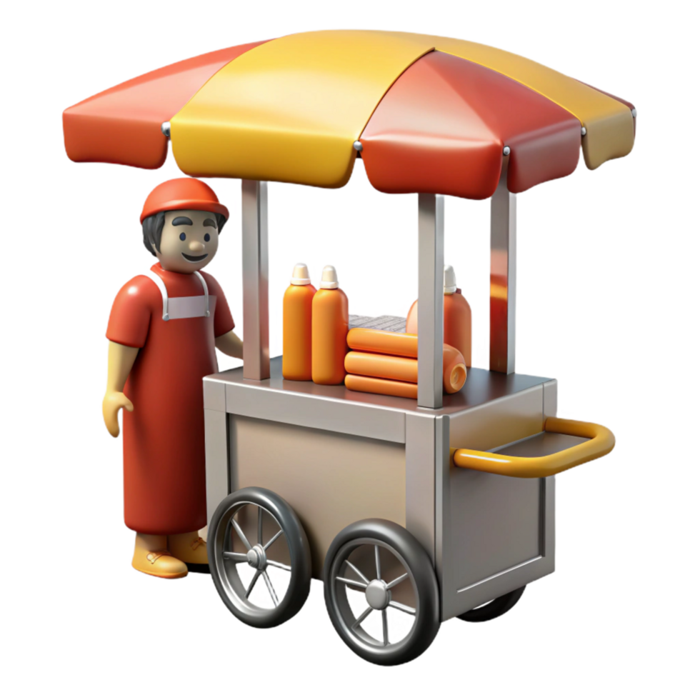 wonderful traditional Street Cart Hot Dog Vendor Transparent genuine png
