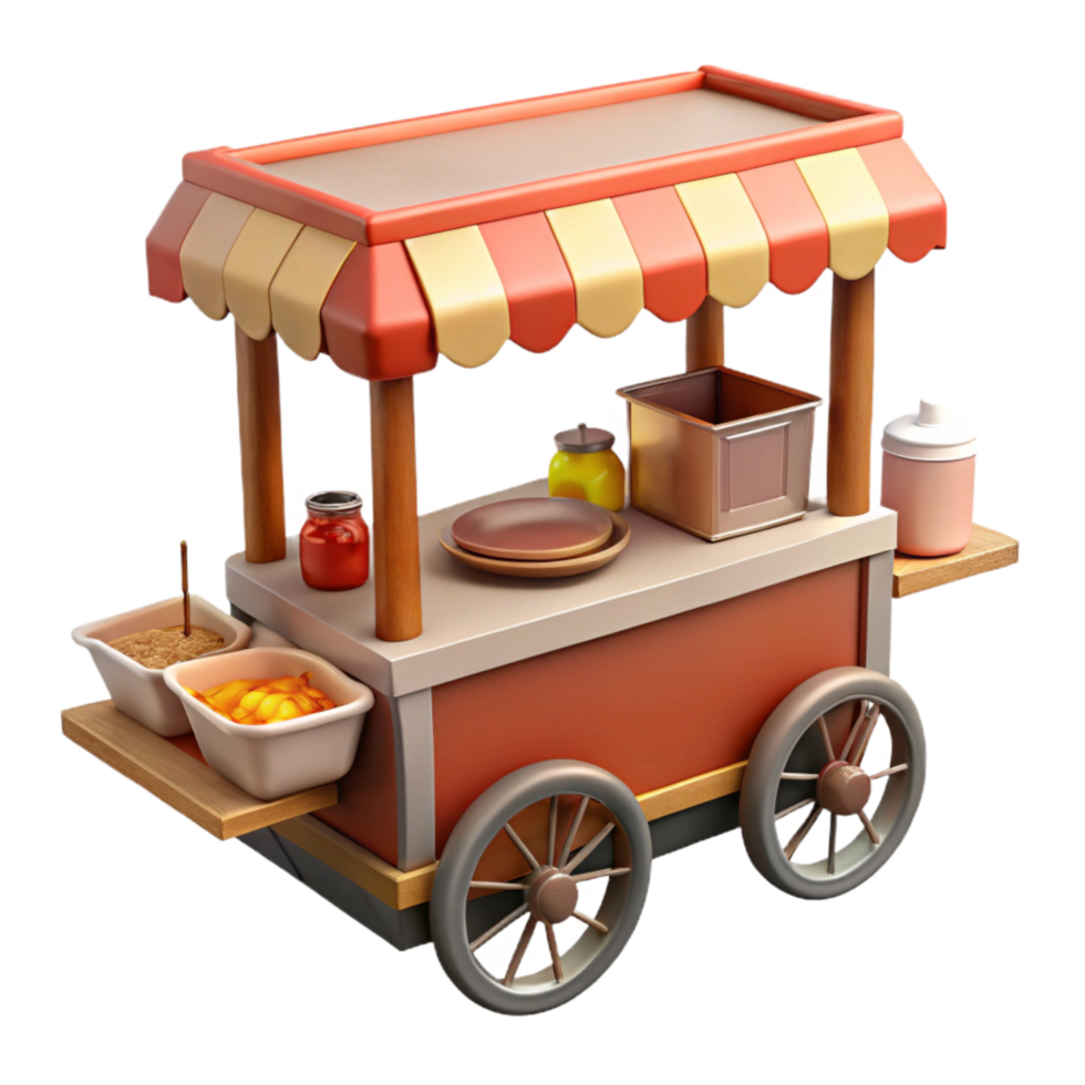 stunning minimalist Street Food Vendor Cart Isolated Cutout original png