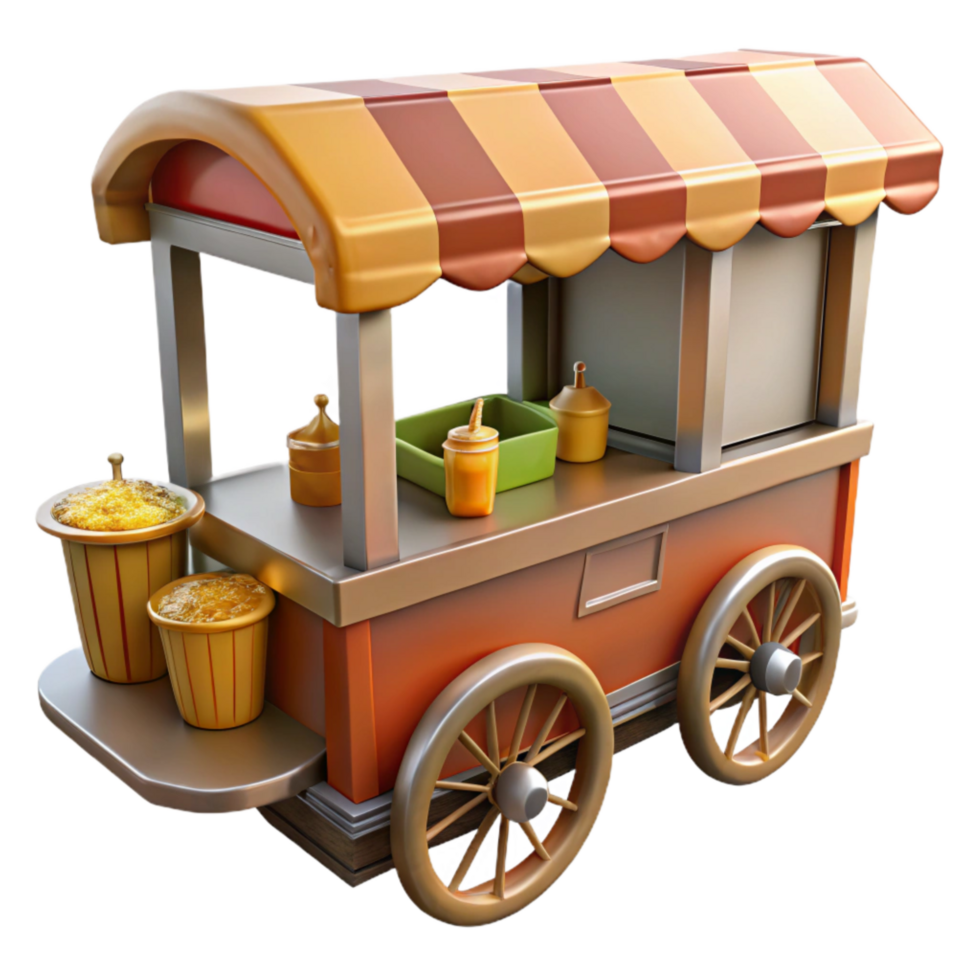 stunning abstract Street Food Vendor Cart Isolated Cutout authentic png