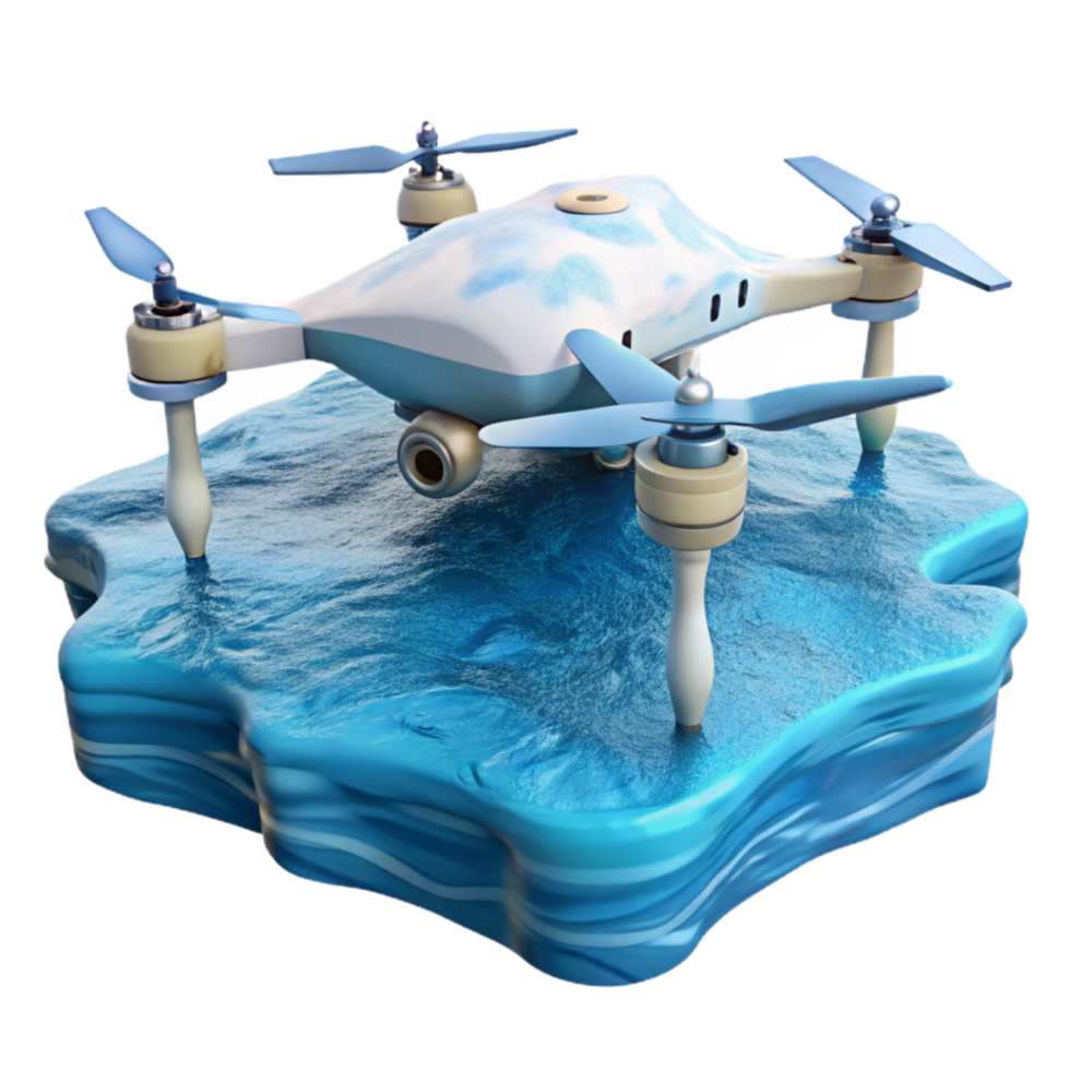 vibrant artistic Drone Over Water Surface Cutout png