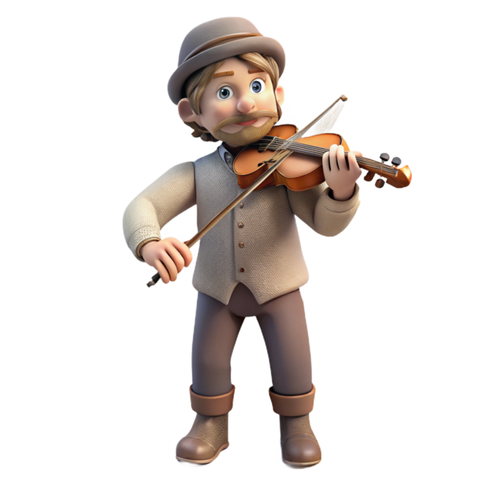 wonderful abstract Street Musician Violin Playing Isolated high resolution png