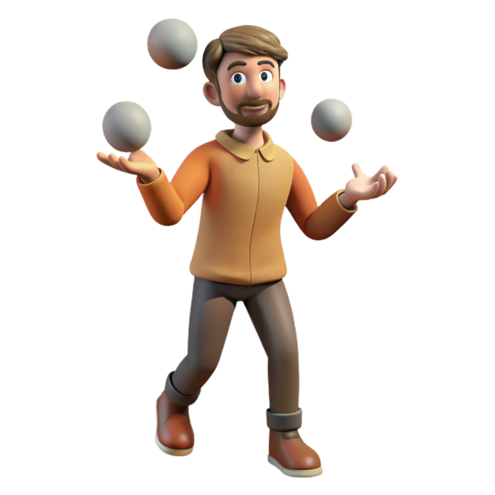 wonderful abstract Street Performer Juggling Balls Transparent Background png