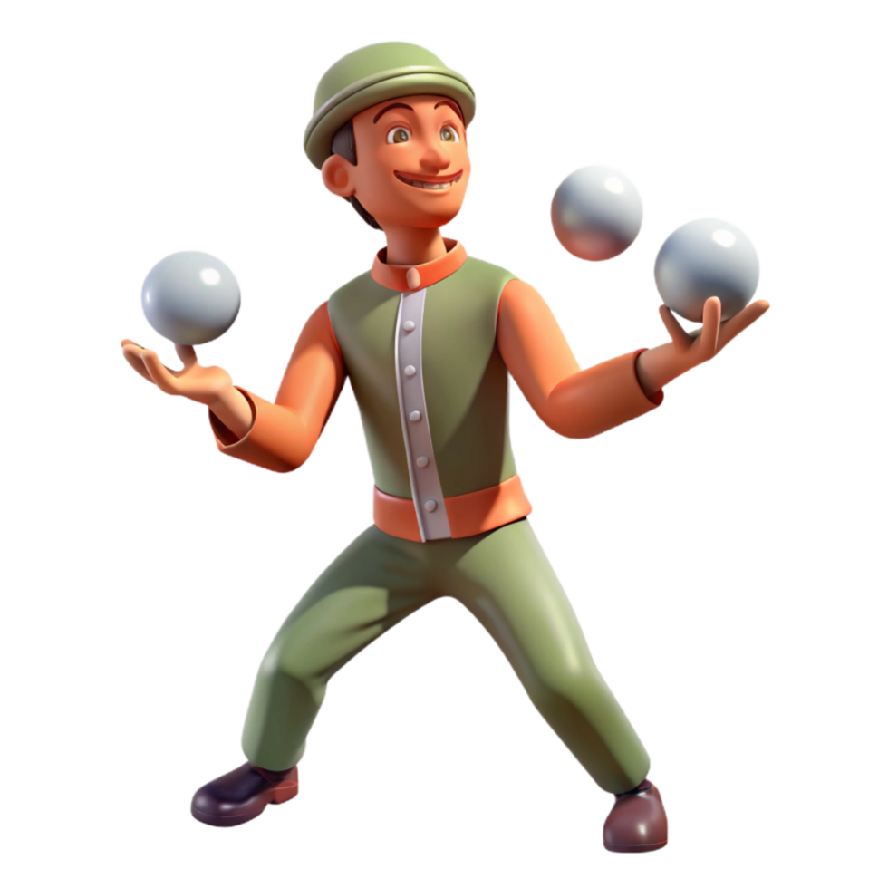 stunning rustic Street Performer Juggling Balls Transparent Background high quality png