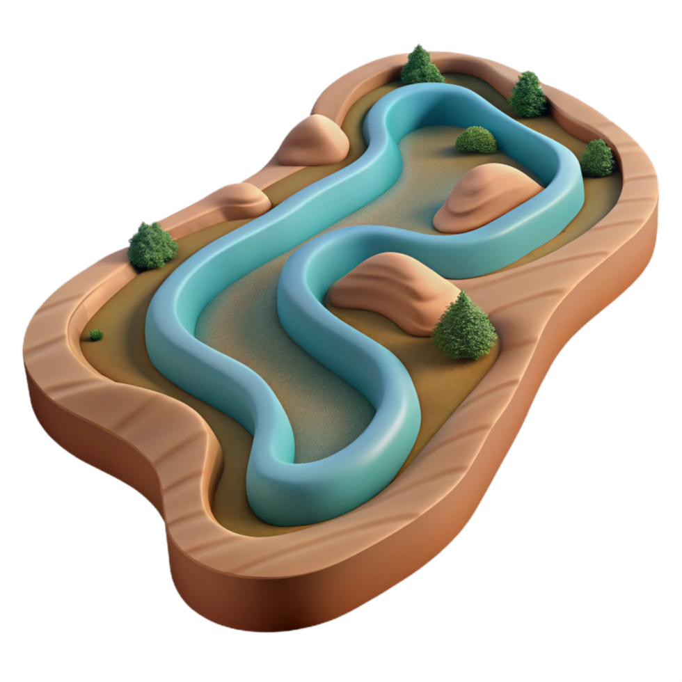 extraordinary creative Drone Photography of Winding River Transparent Background original png