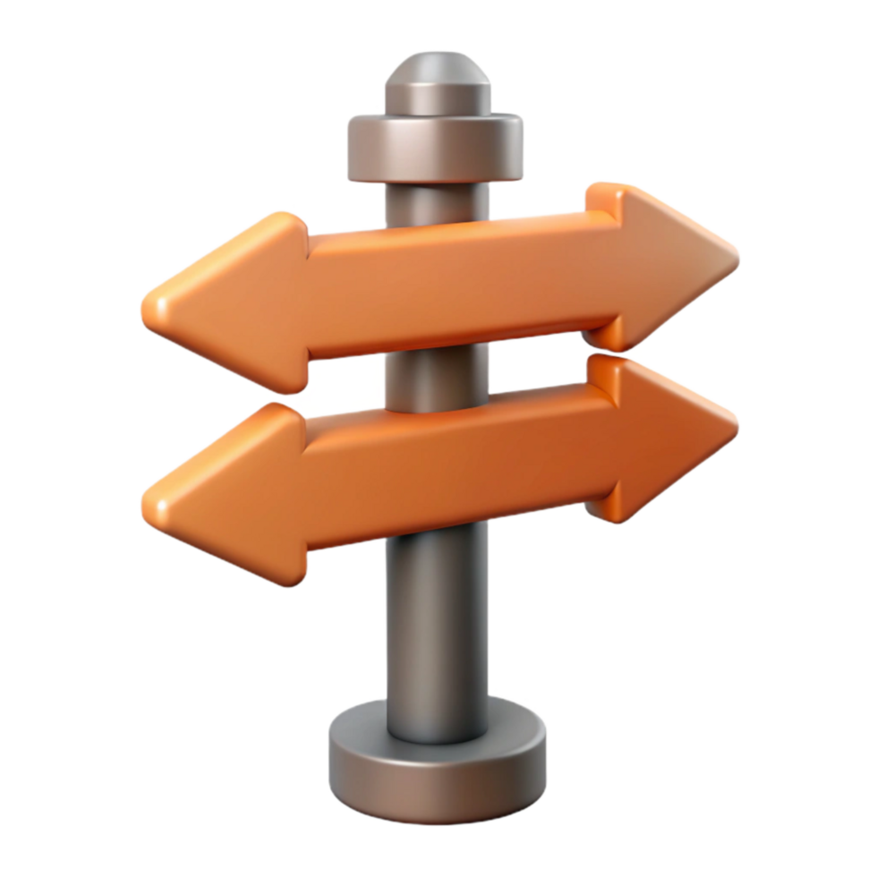 serene artistic Street Sign Directional Arrows Isolated authentic png
