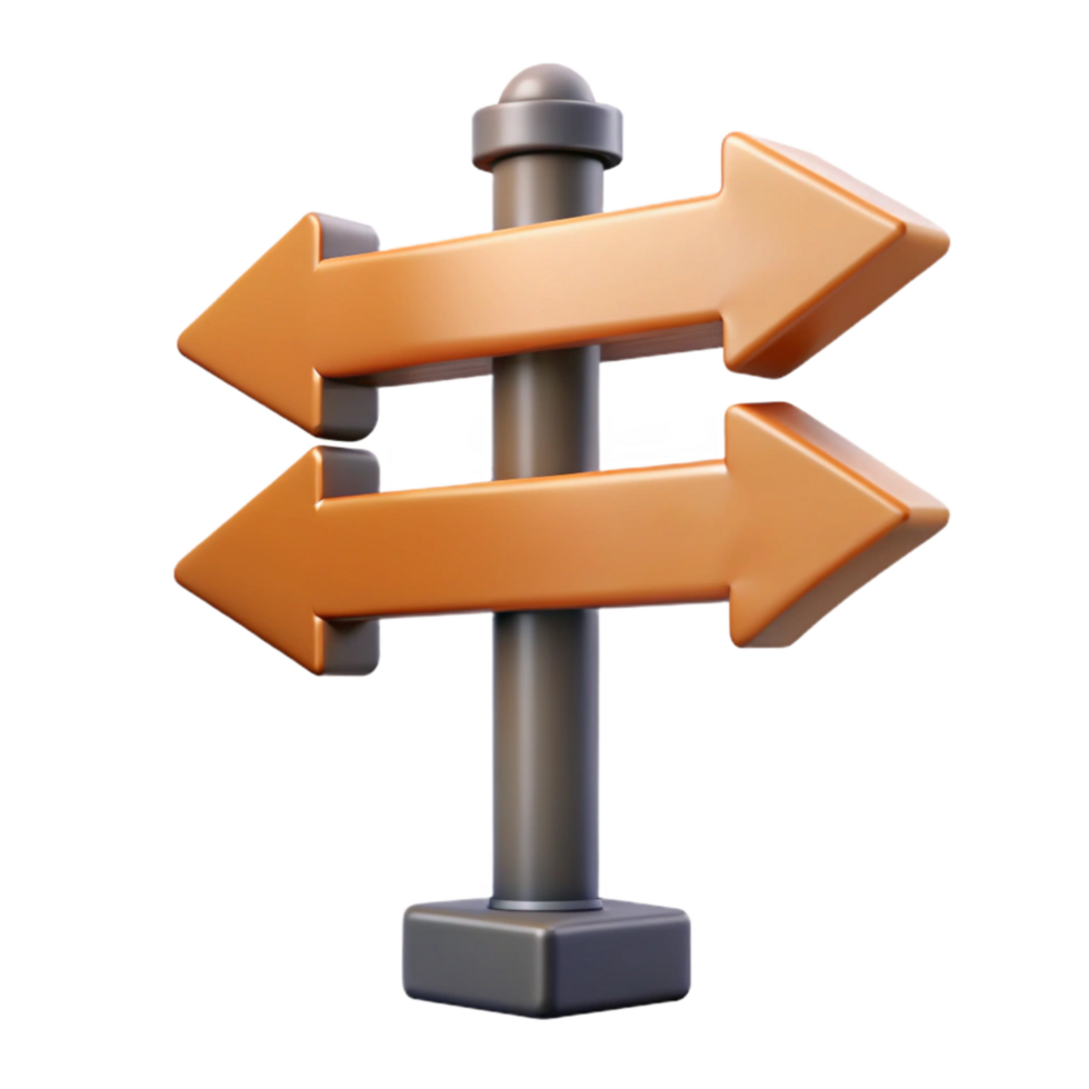 elegant modern Street Sign Directional Arrows Isolated detailed png