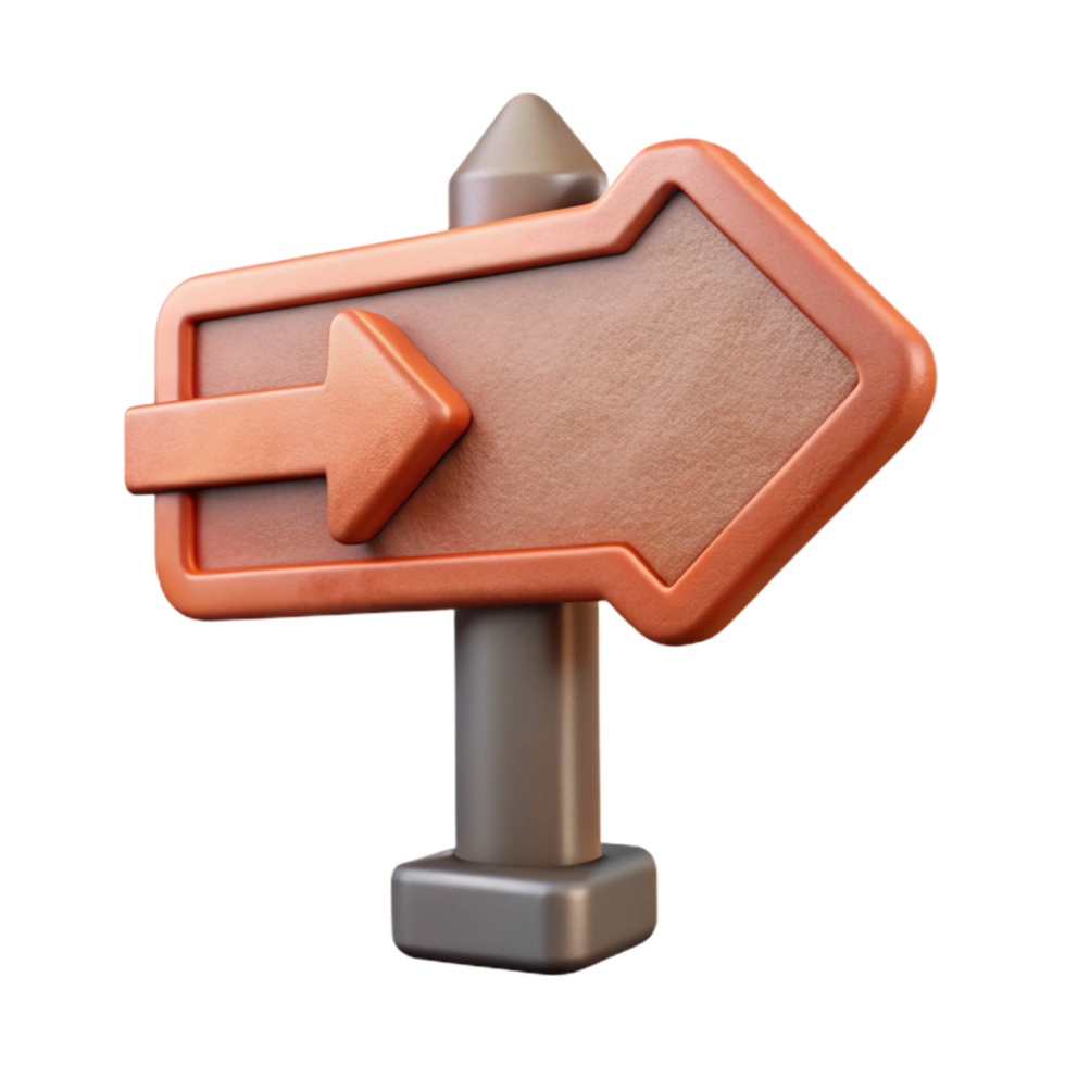 elegant rustic Street Sign One Way Arrow Isolated premium png