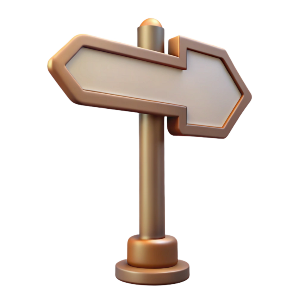 impressive minimalist Street Sign Post with Blank Sign Isolated Element high quality png