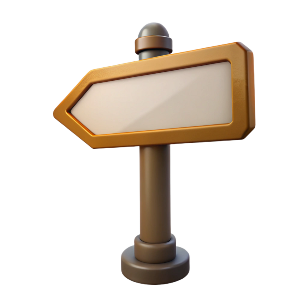 magnificent creative Street Sign Post with Blank Sign Isolated Element high resolution png