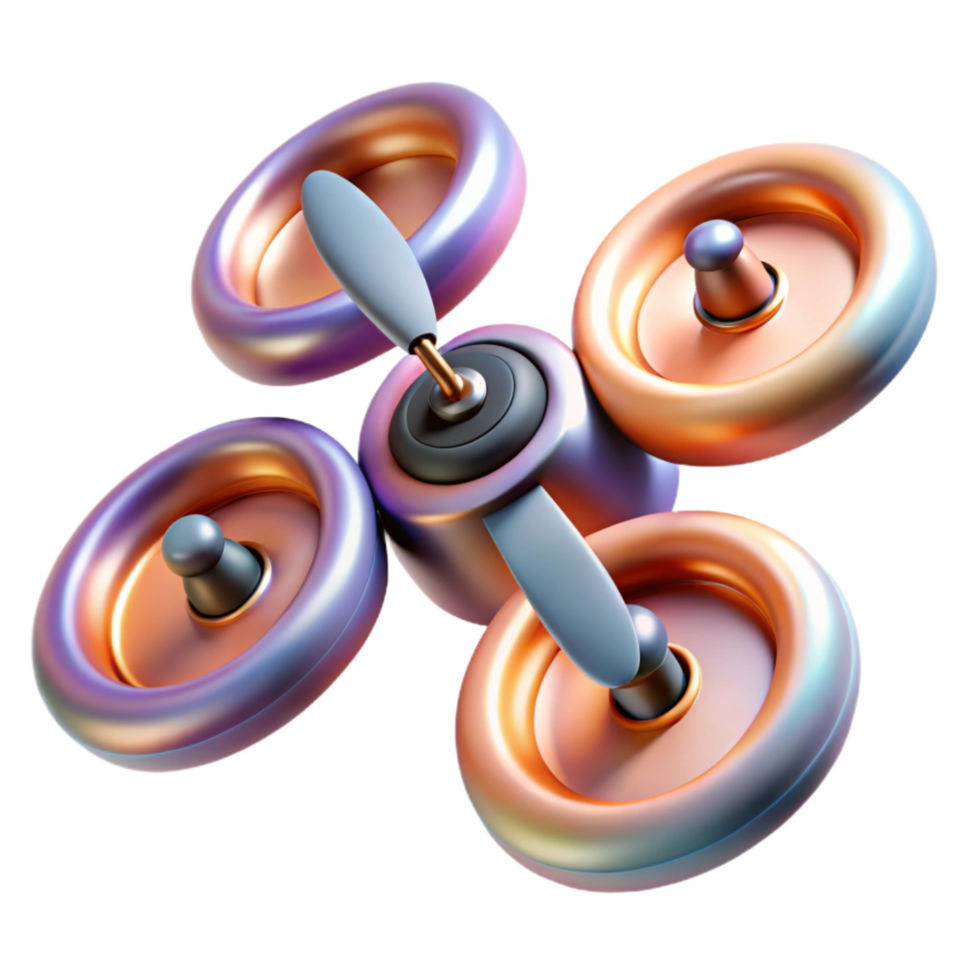 extraordinary minimalist Drone Propellers Spinning Blur Effect Transparent Background authentic png