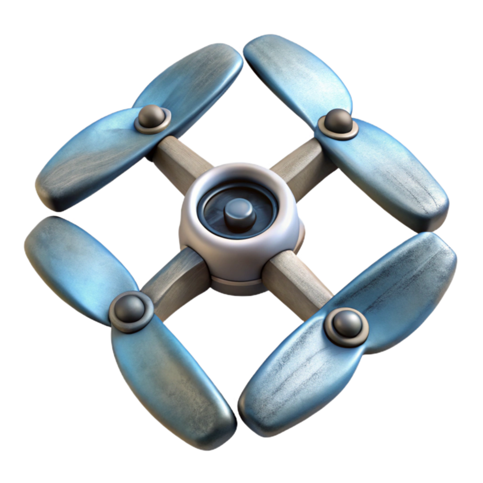 stunning creative Drone Propeller with Detailed Texture Isolated detailed png