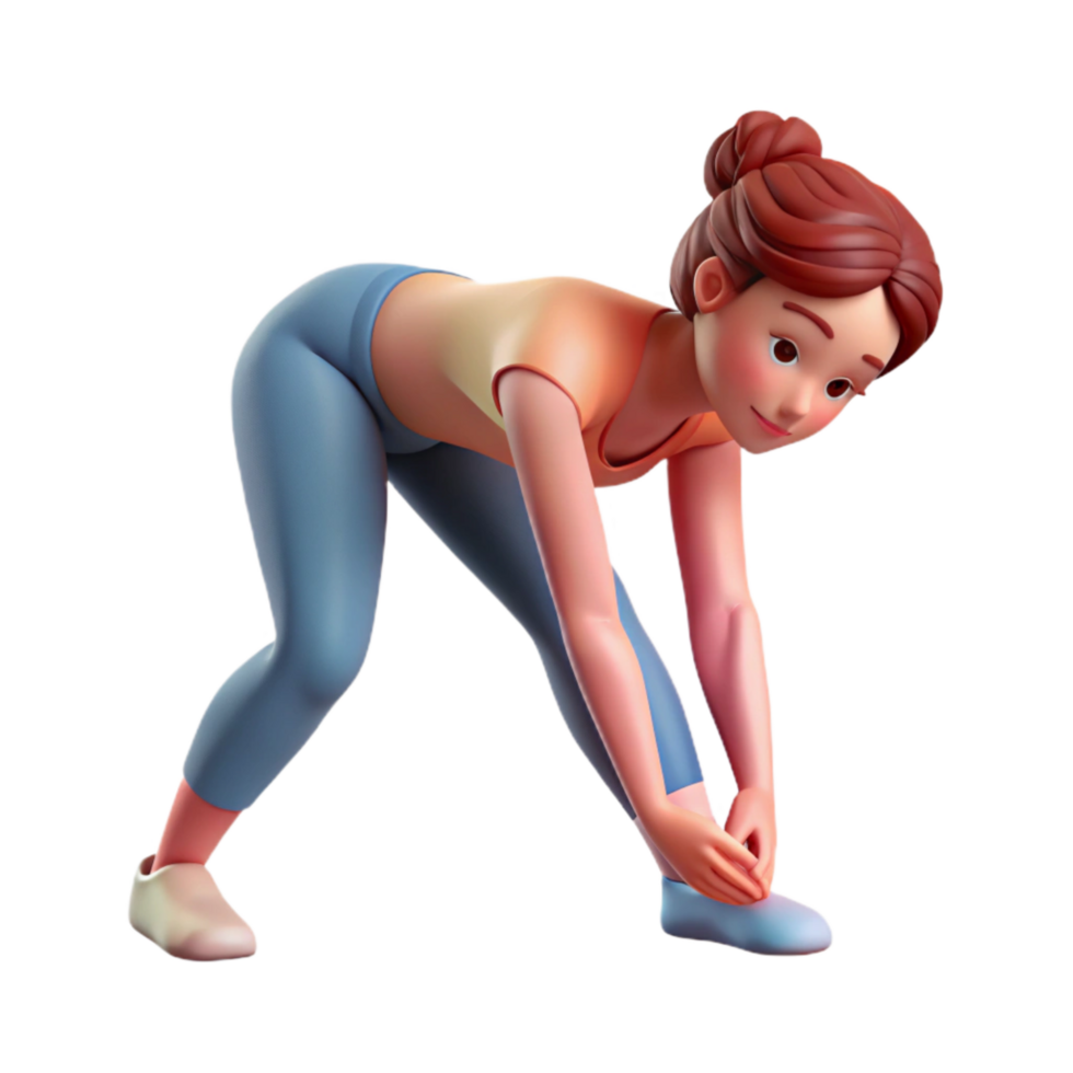 magnificent creative Stretching Woman Forward Fold Isolated on Transparent Background detailed png