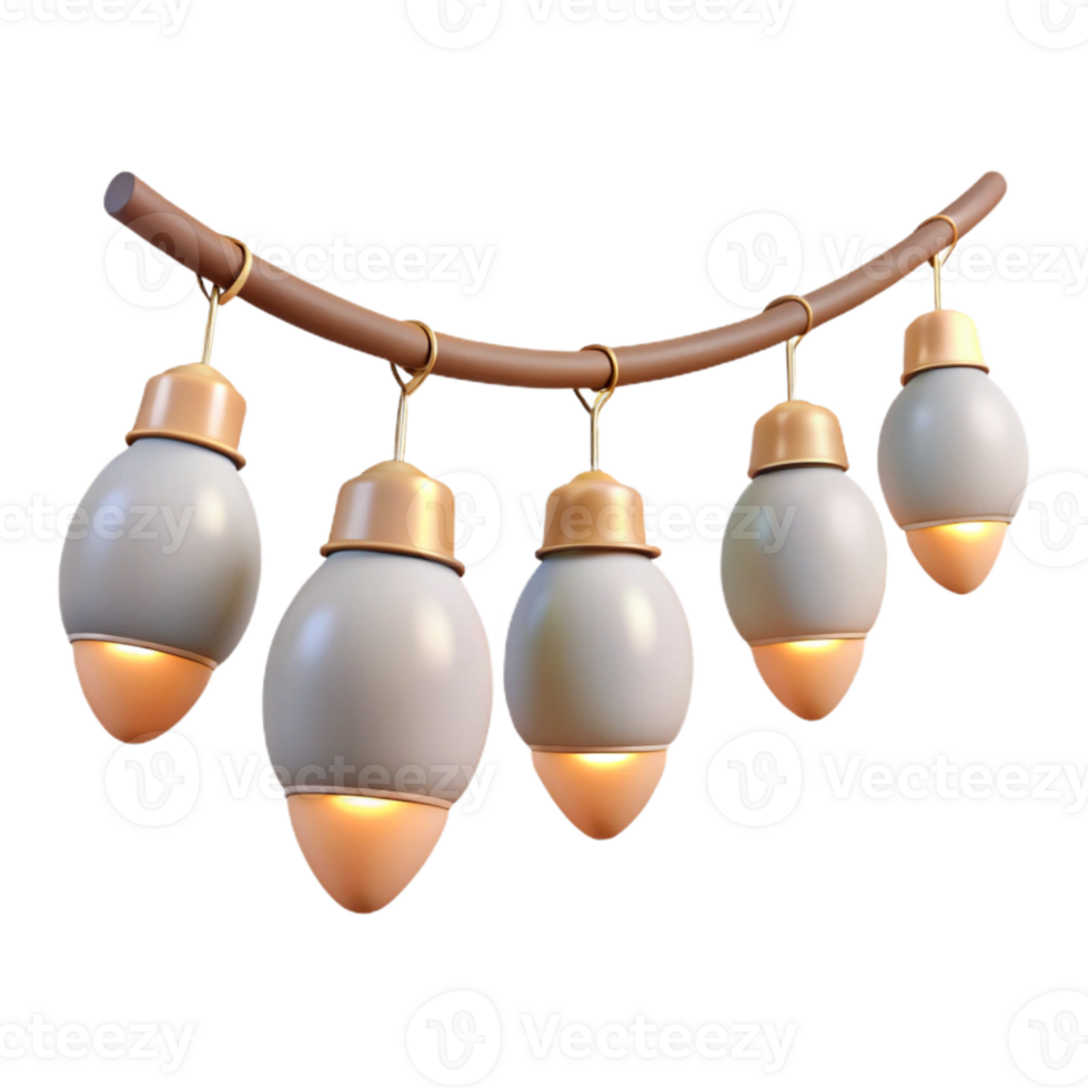 wonderful classic String Lights for Wedding Decor Isolated on Transparent Background png