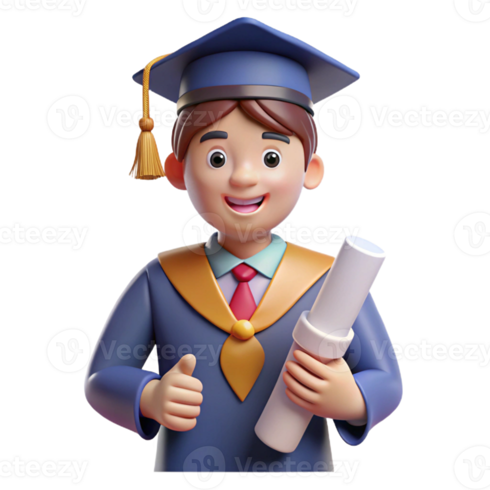 impressive creative Student Holding Diploma Proudly Isolated high quality png