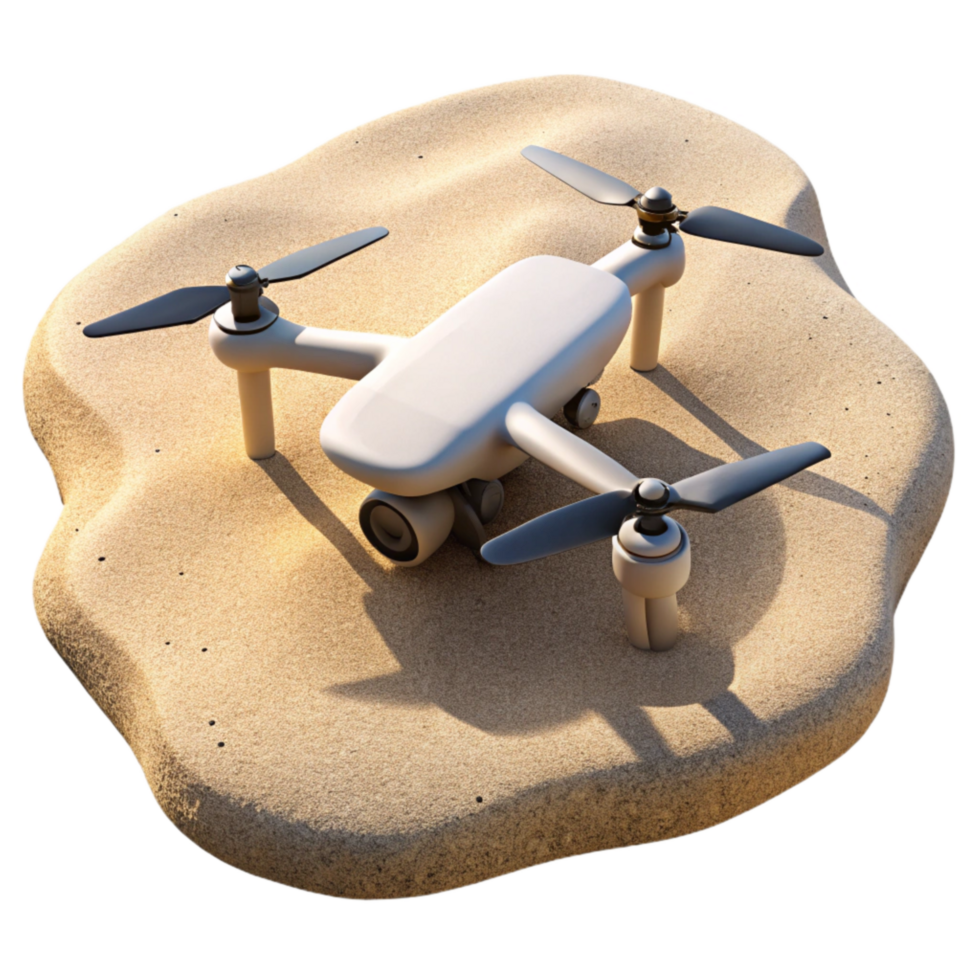 serene artistic Drone Shadow on Sandy Beach Isolated authentic png