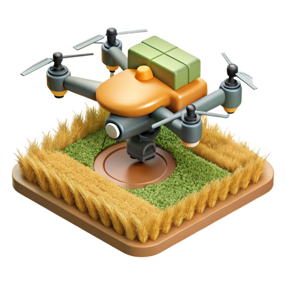 dramatic classic Drone Spraying Crops Aerial View Cutout exclusive png
