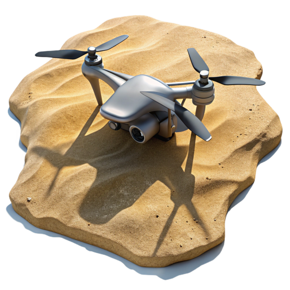 magnificent artistic Drone Shadow on Sandy Beach Isolated genuine png