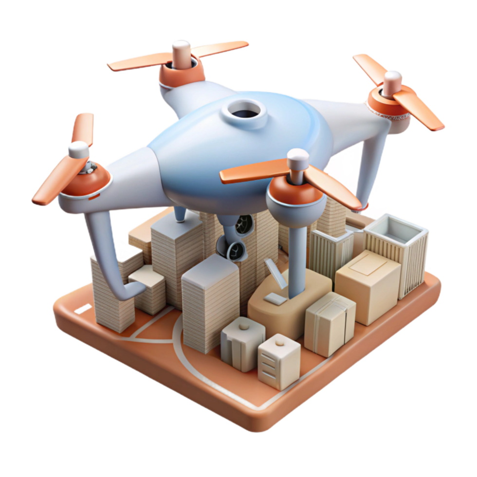 stunning modern Drone Surveying Cityscape Top View Transparent premium png