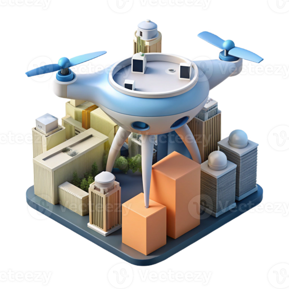 wonderful rustic Drone Surveying Cityscape Top View Transparent detailed png