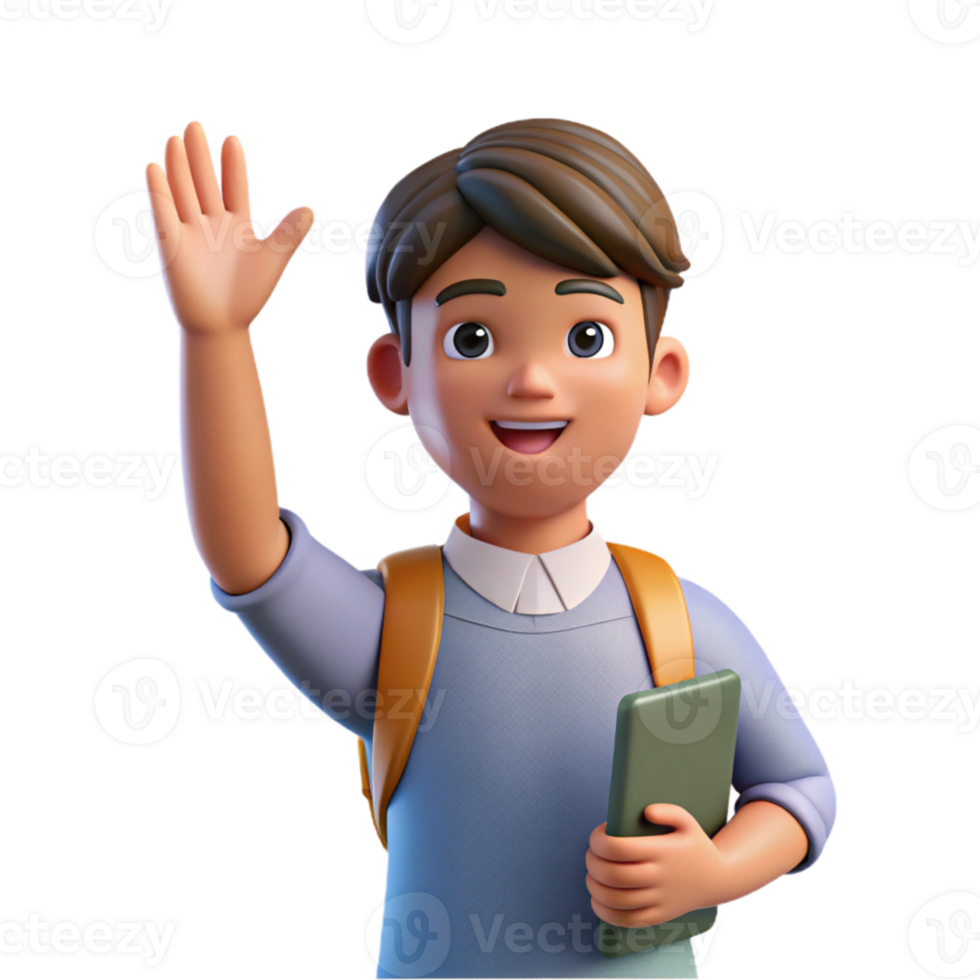 extraordinary abstract Student Raising Hand Side View Isolated Element original png