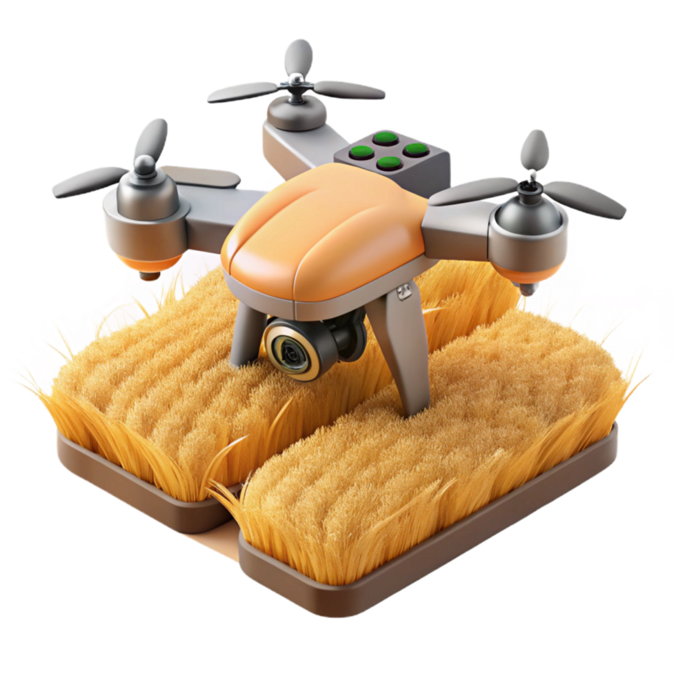 wonderful creative Drone Surveying Crops Aerial View Isolated authentic png
