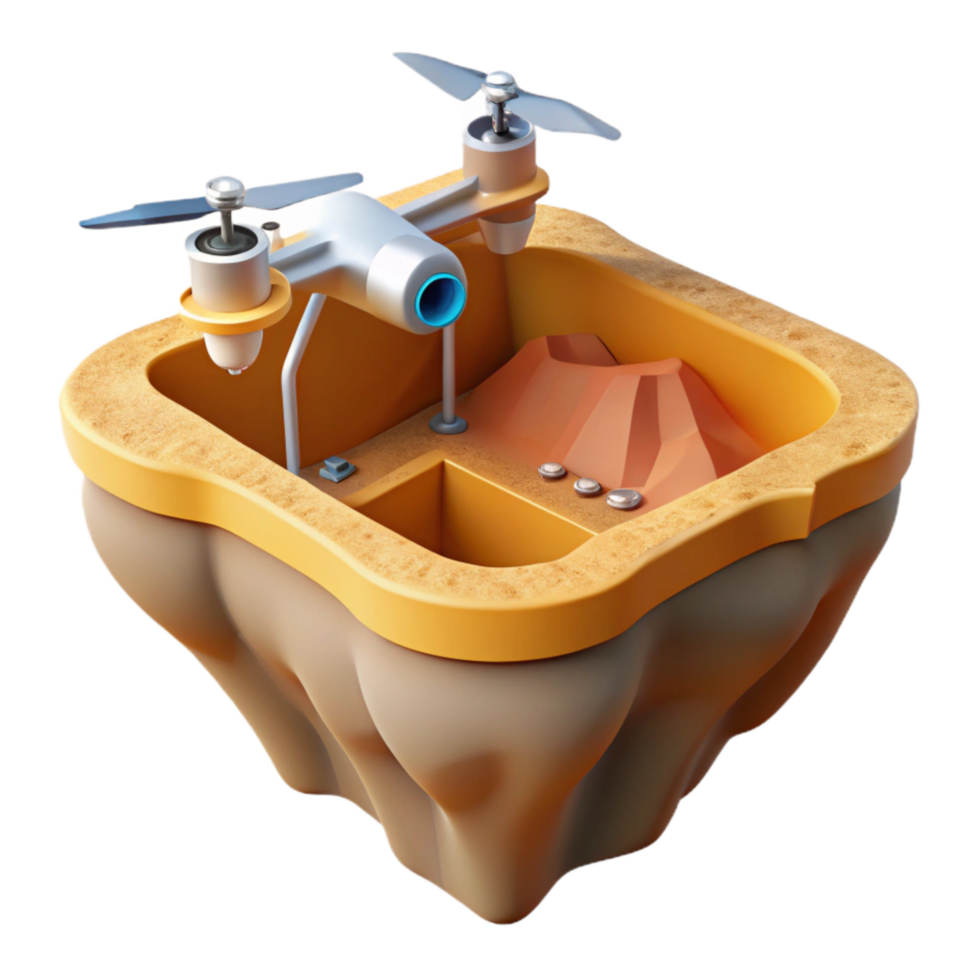 serene abstract Drone Surveying Open Pit Mine Transparent high quality png