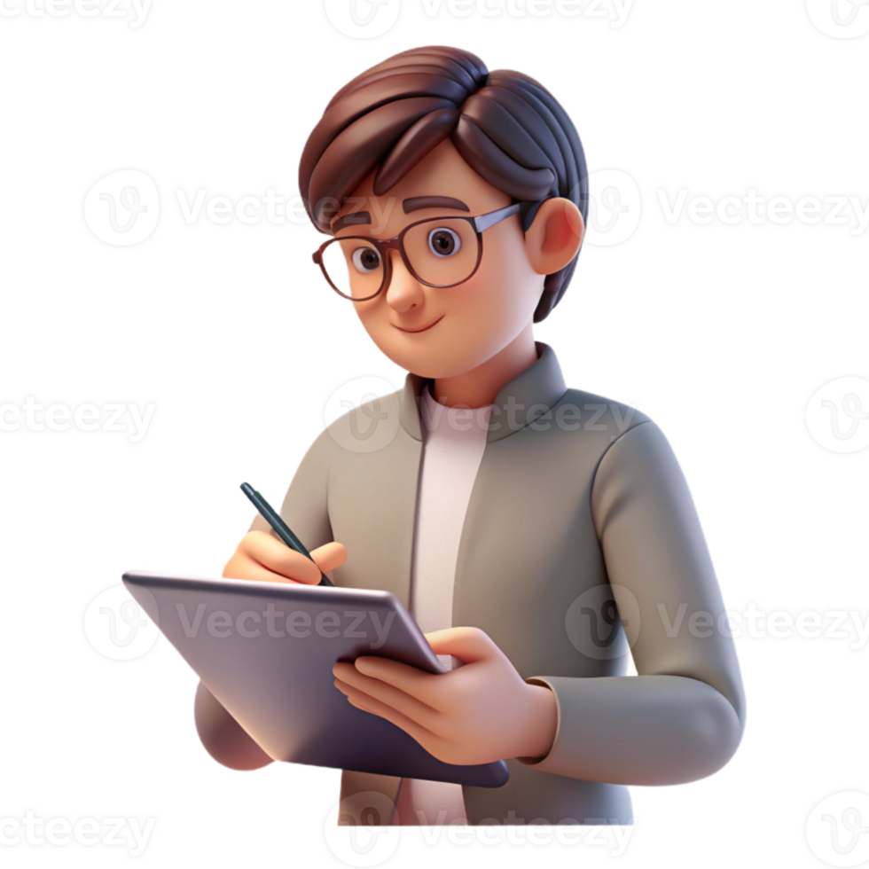 magnificent artistic Student Taking Notes During Online Lecture Transparent Background professional png