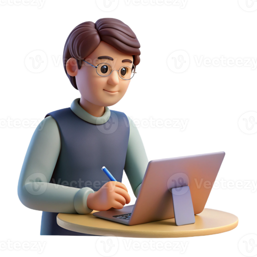 extraordinary traditional Student Taking Notes During Online Lecture Transparent Background exclusive png