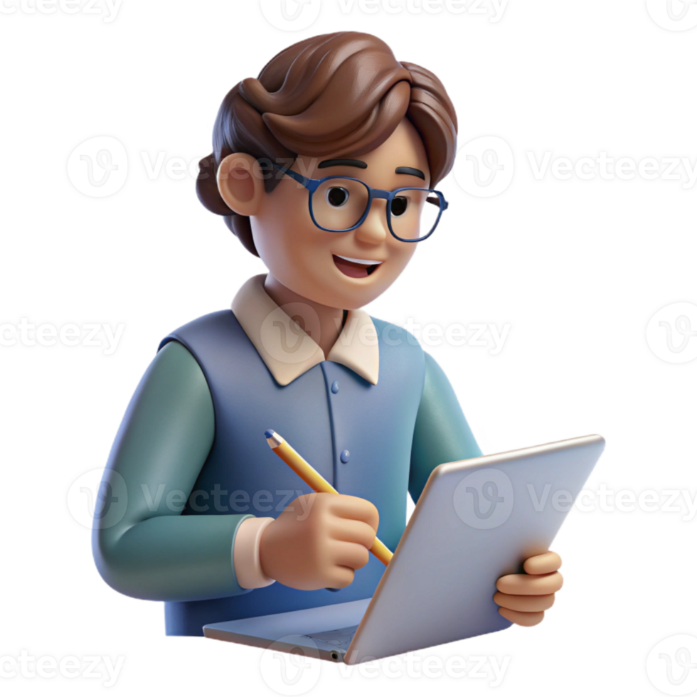 wonderful abstract Student Taking Notes During Online Lecture Transparent Background premium png