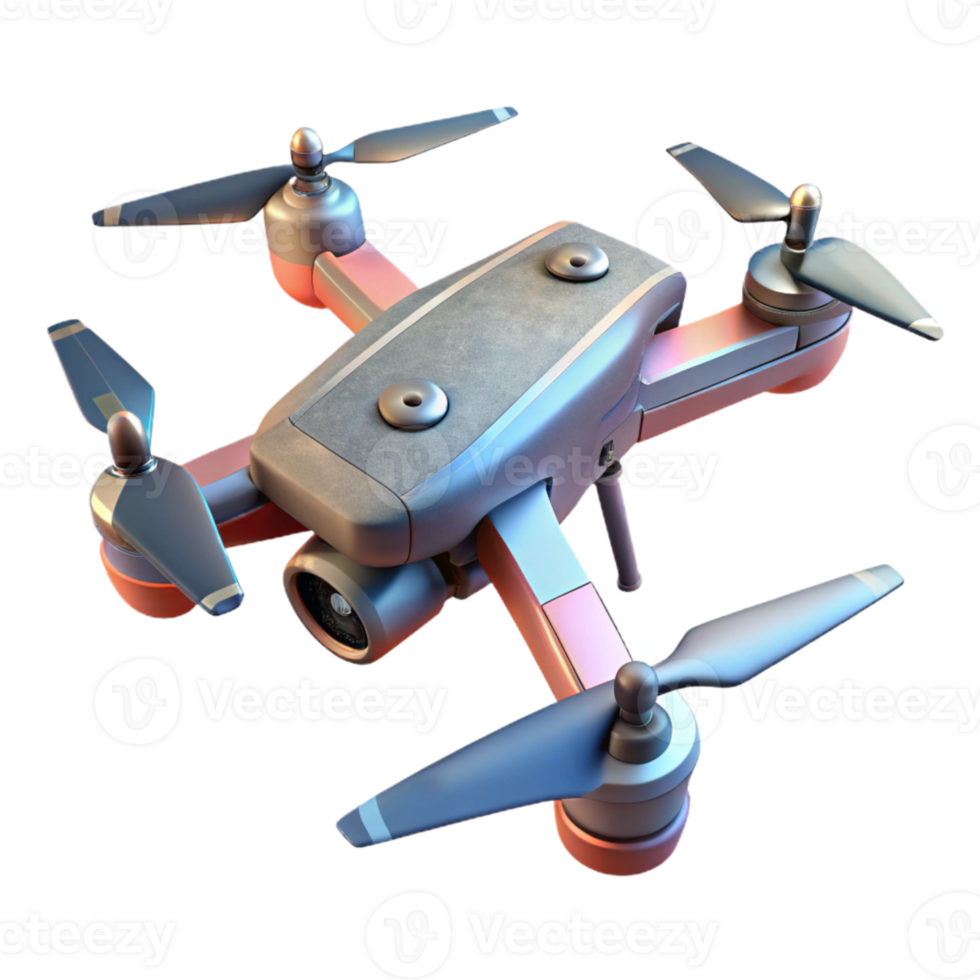 stunning minimalist Drone Top View with Propellers Transparent Background professional png