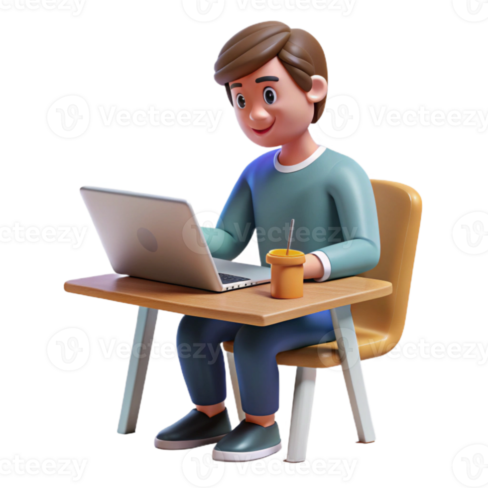 beautiful classic Student Taking Online Exam Transparent Background exclusive png