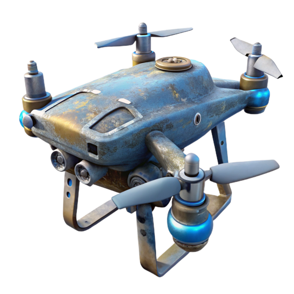 impressive rustic Drone with Atmospheric Sensors Isolated high resolution png