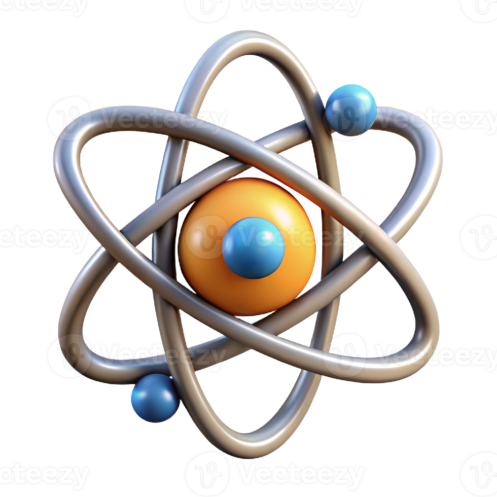 serene abstract Stylized Atom Model Static View Isolated Element original png
