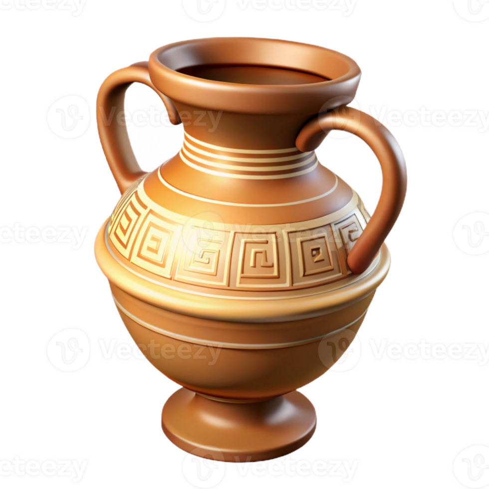 serene vintage Stylized Greek Amphora Vase Ancient Design Transparent premium png