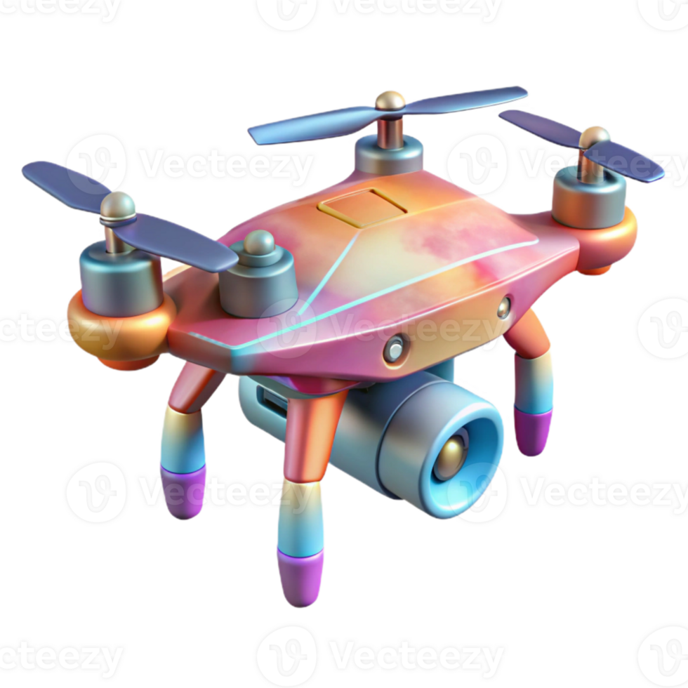 serene traditional Drone with Attached Infrared Camera Transparent Background high resolution png