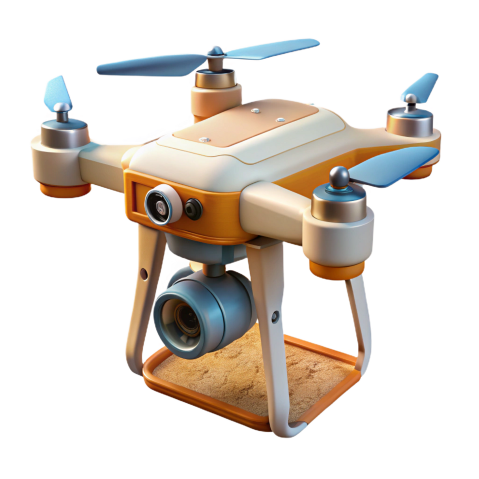 elegant traditional Drone with Attached Lidar Scanner Isolated high quality png