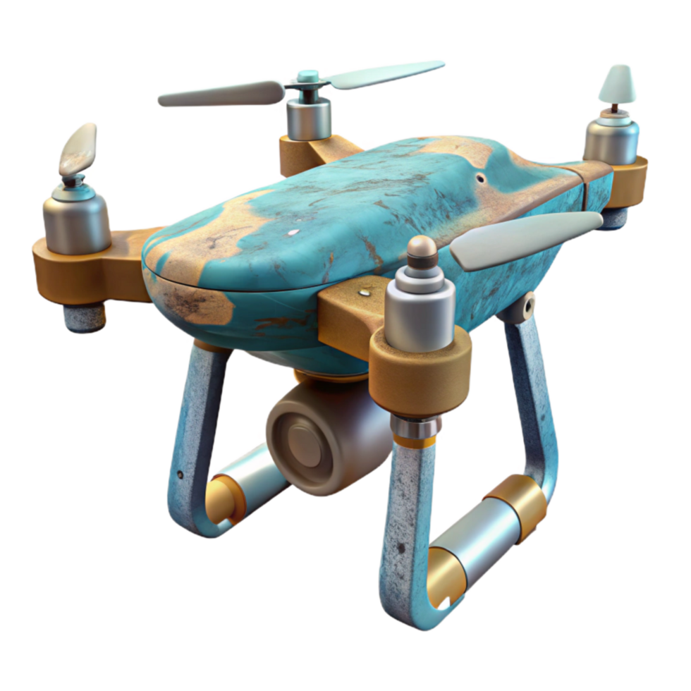 extraordinary vintage Drone with Attached Lidar Scanner Isolated detailed png
