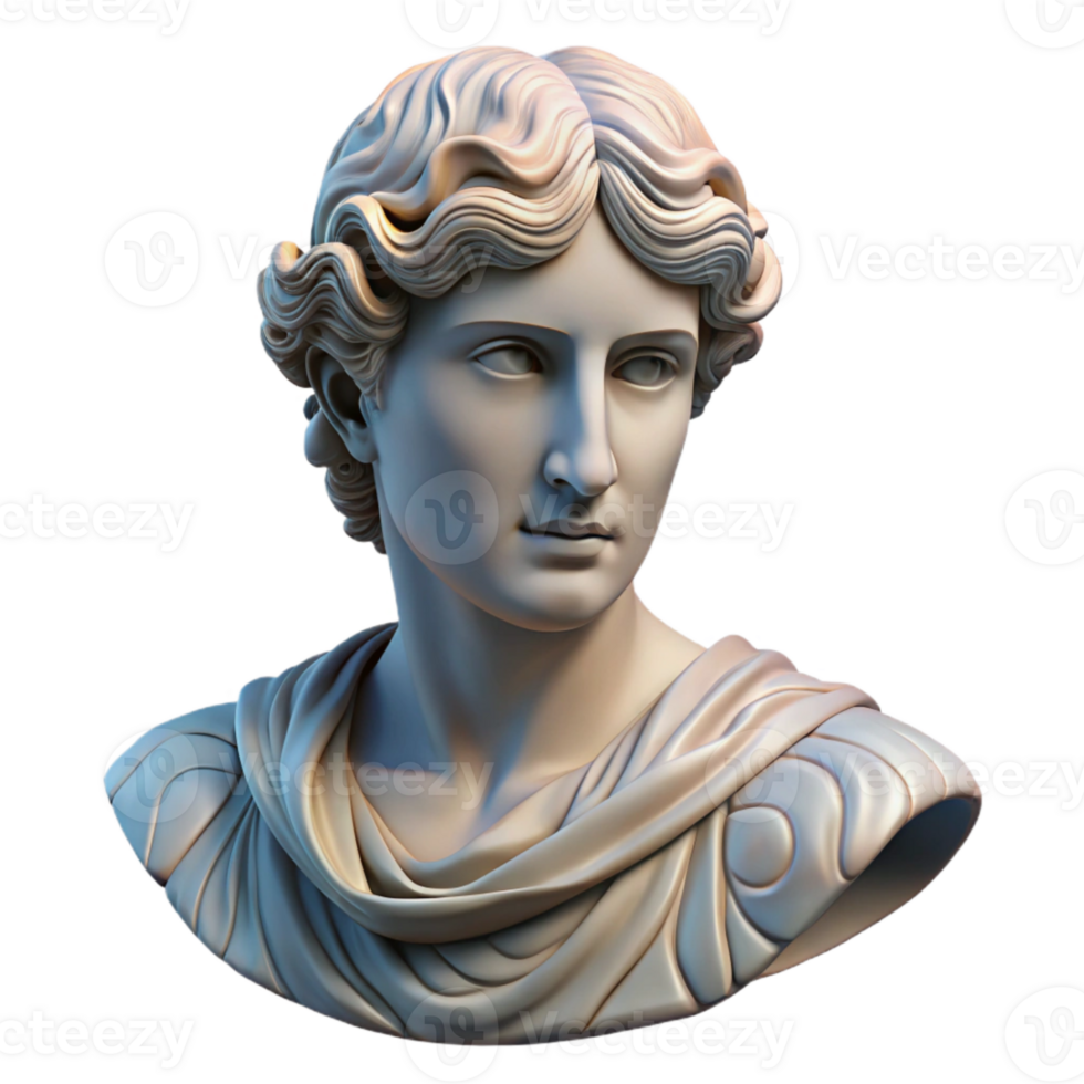 extraordinary traditional Stylized Greek Statue Marble Texture Isolated Element detailed png