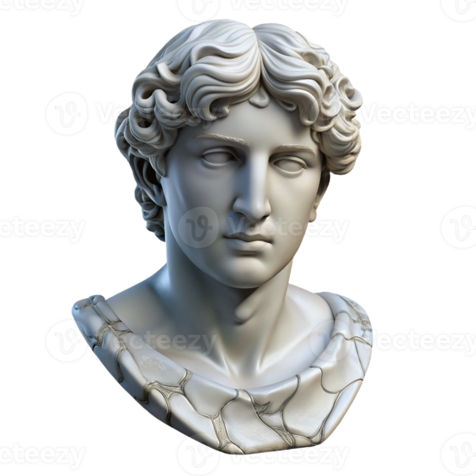 extraordinary abstract Stylized Greek Statue Marble Texture Isolated Element png