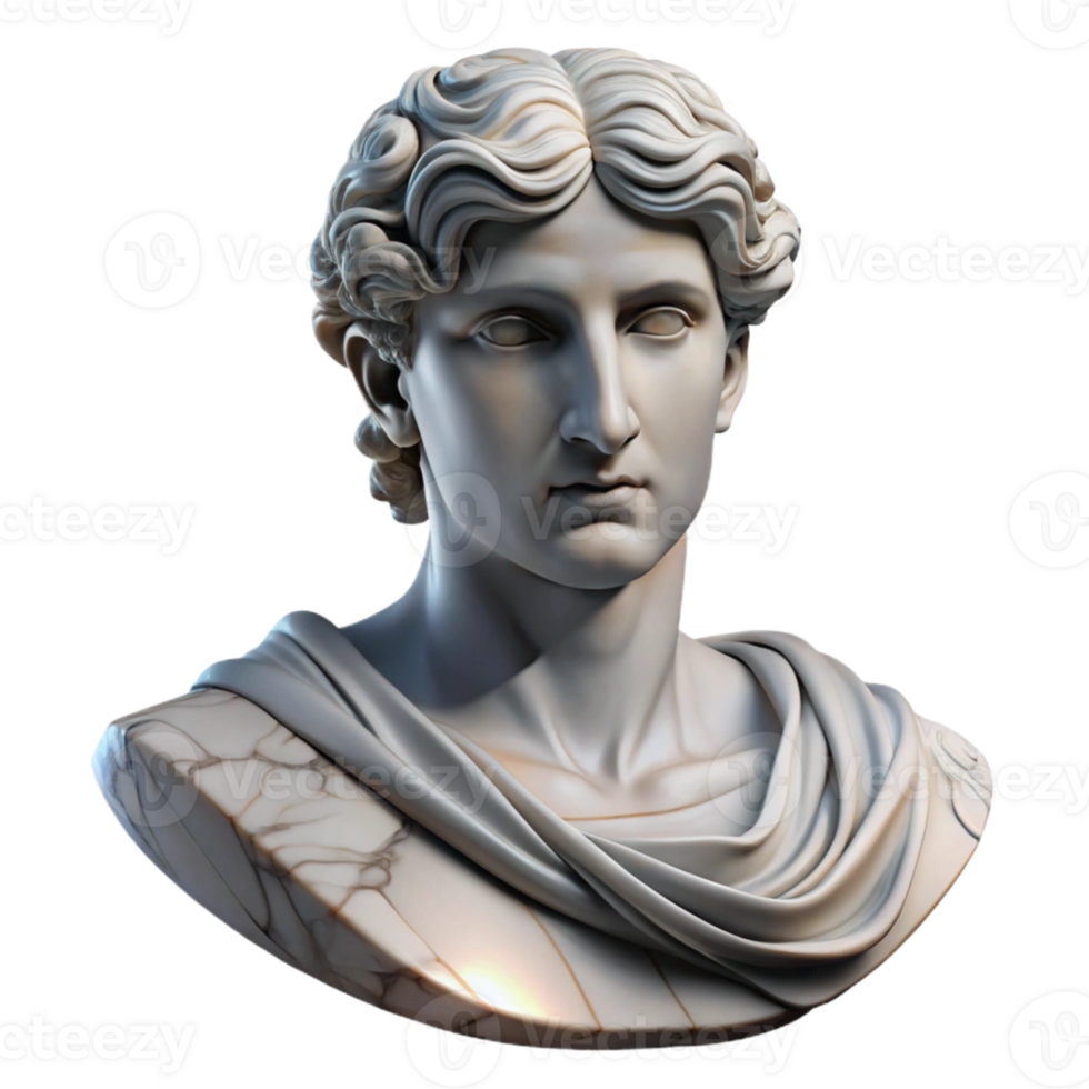 wonderful classic Stylized Greek Statue Marble Texture Isolated Element high quality png