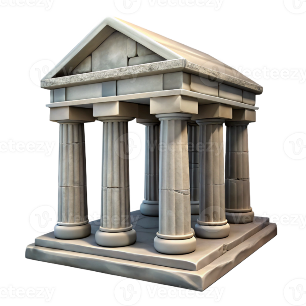 impressive vintage Stylized Greek Temple Ruins Stone Texture Transparent high resolution png
