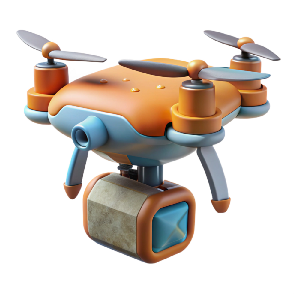 dramatic abstract Drone with Attached Payload Release Mechanism Cutout genuine png