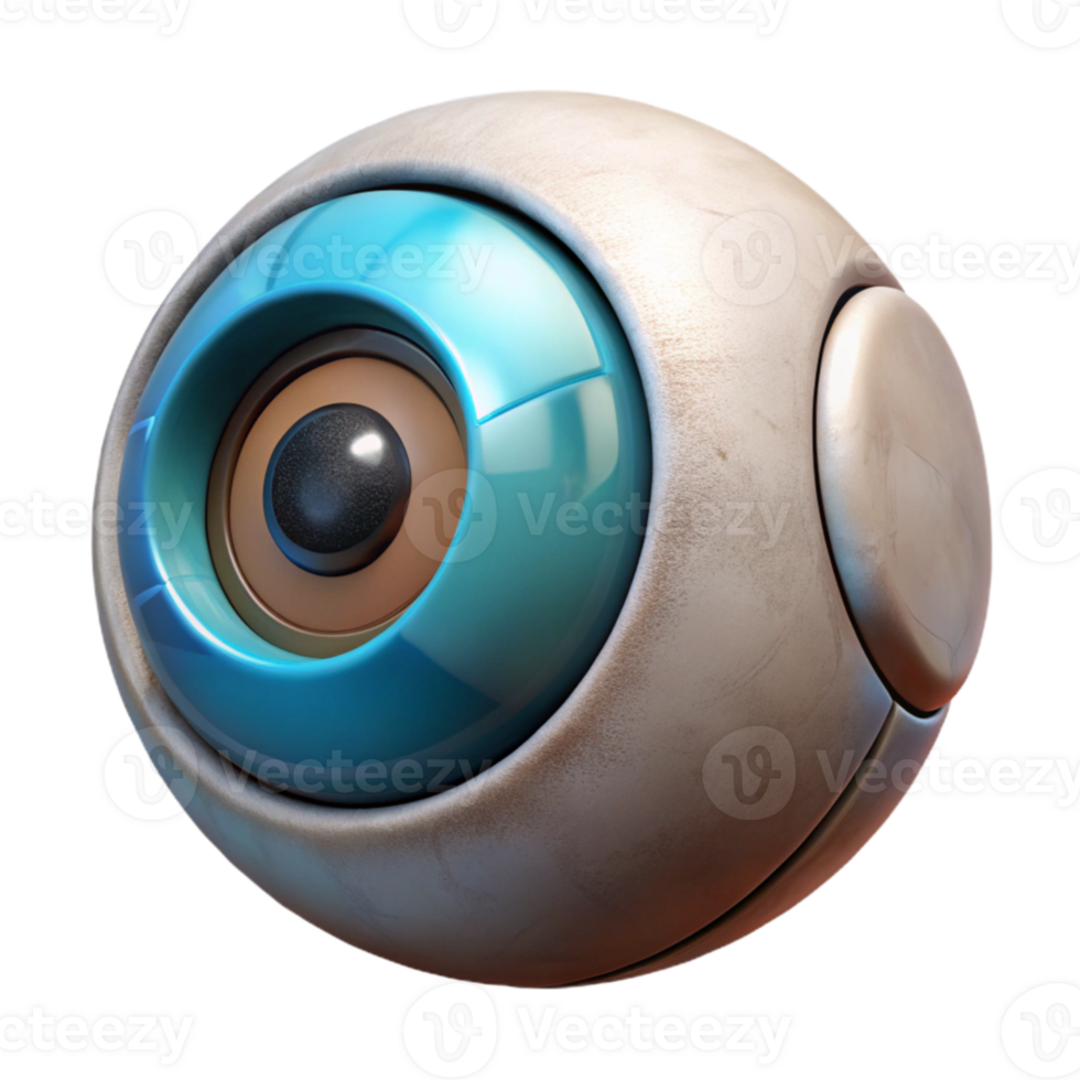 magnificent artistic Stylized Robotic Eye Close Up Isolated Element authentic png