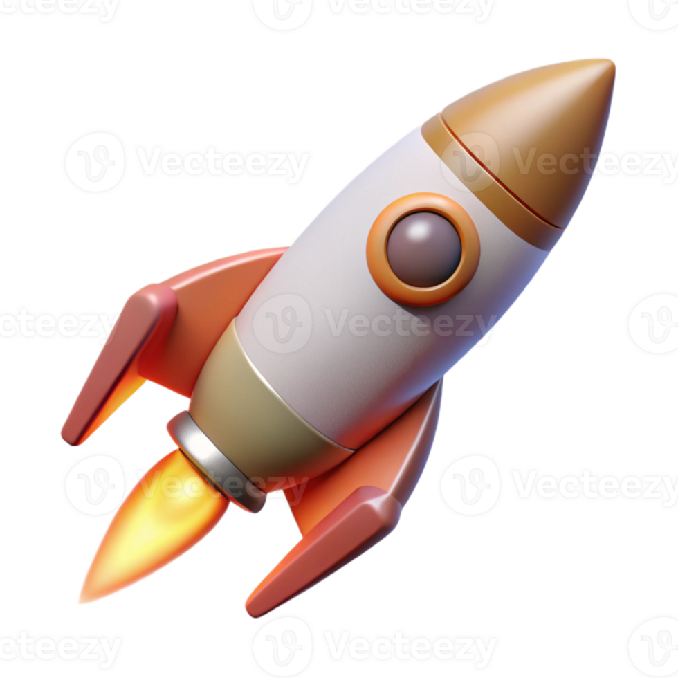 beautiful abstract Stylized Rocket Launch Side Angle Cutout premium png