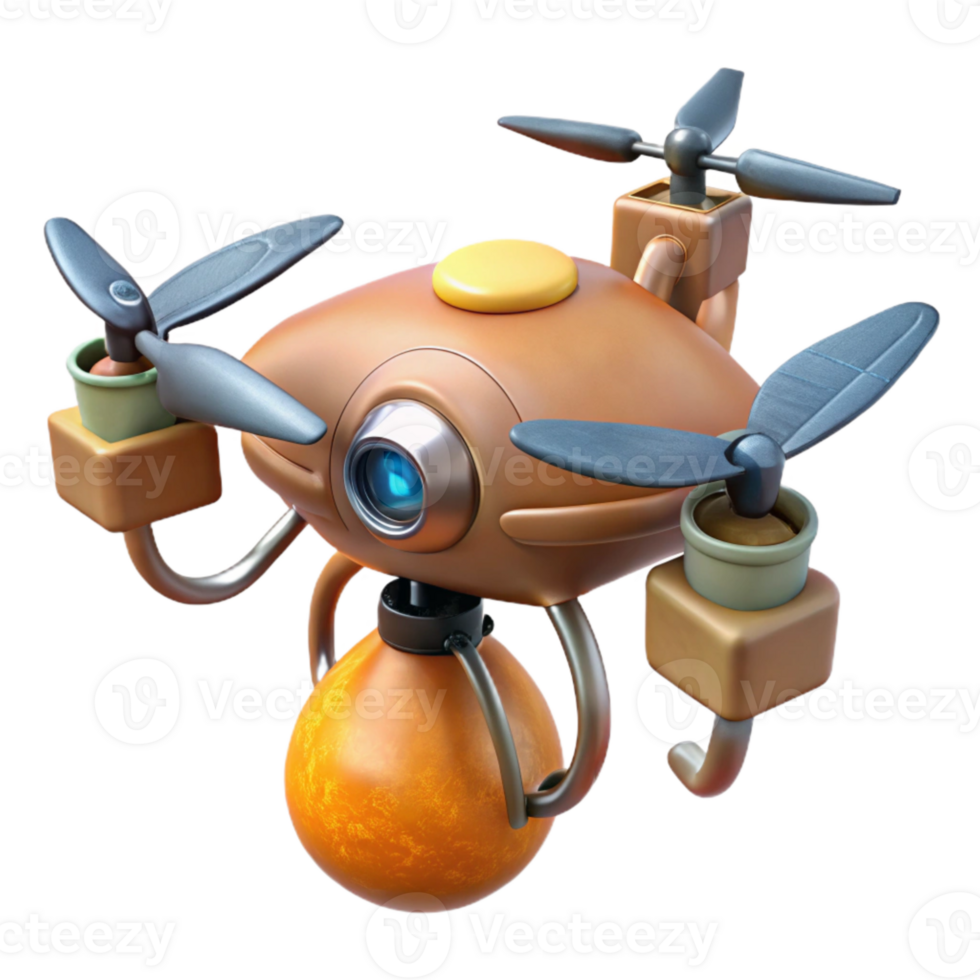 wonderful modern Drone with Attached Seed Dispenser Isolated premium png