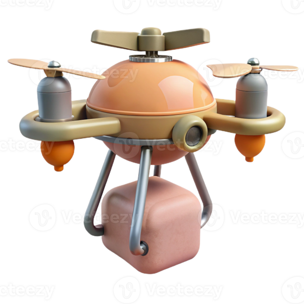 extraordinary rustic Drone with Attached Seed Dispenser Isolated exclusive png