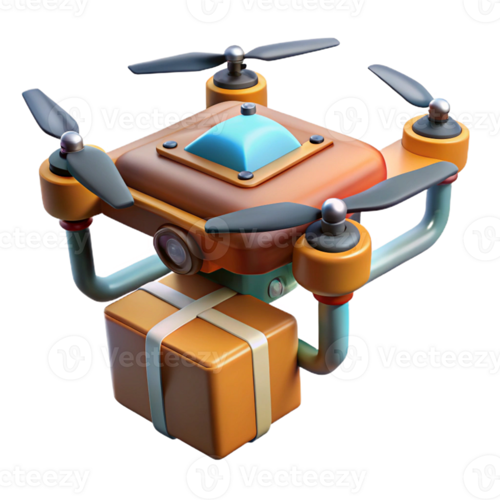 vibrant abstract Drone with Attached Sensor Cutout high quality png